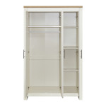 Highgate Cream and Oak 3 Door Mirrored Wardrobe