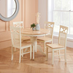 Chatsworth Cream and Oak Round Extending Dining Table