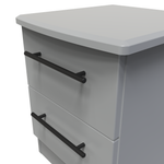 Beverley Dusk Grey 2 Drawer Bedside Cabinet 