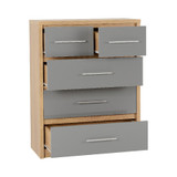 Seville Grey and Oak 3+2 Drawer Chest