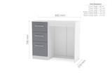 Lynx White & Grey 3 Drawer Dressing Table