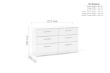 Lynx White 6 Drawer Chest