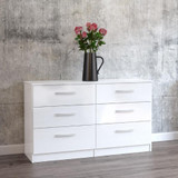 Lynx White 6 Drawer Chest