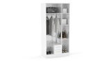 Lynx White & Grey 3+2 Wardrobe with Mirror