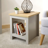 Lancaster Grey Side Table with Shelf