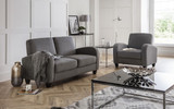 Vivo Dusk Grey Chenille Fabric Armchair