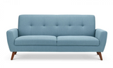 Monza Blue 3 Seater Fabric Sofa
