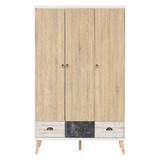 Nordic 3 Door 3 Drawer Wardrobe