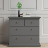 Cannes French Inspired Grey 4 Drawer Chest Matt