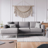 Cleveland Light Grey Left Hand Chaise End Sofa