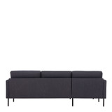 Larvik Charcoal Chaise End Left Hand Sofa with Black Legs