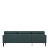 Larvik Dark Green Chaise End Left Hand Sofa with Black Legs