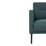 Larvik Dark Green Chaise End Left Hand Sofa with Black Legs