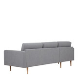 Larvik Grey Chaise End Left Hand Sofa with Oak Legs