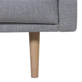 Larvik Grey Chaise End Left Hand Sofa with Oak Legs