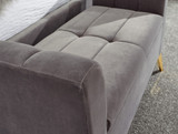 Pettine Grey Velvet Ottoman Storage Bench