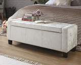 Verona Oyster Crushed Velvet Ottoman Bench