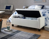 Verona White Faux Leather Ottoman Bench