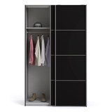 Verona Matt Black Sliding Wardrobe (120cm)