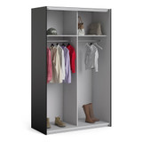 Verona 120cm Sliding Wardrobe with 2 Shelves in Oak Effect & Black