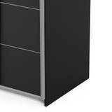 Verona 120cm Sliding Wardrobe with 5 Shelves in Black