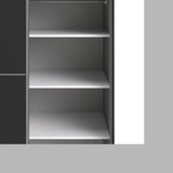 Verona 120cm Sliding Wardrobe with 5 Shelves in Black