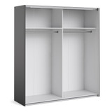 Verona 180cm Sliding Wardrobe with 2 Shelves in Black