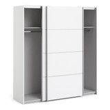 Verona 180cm Sliding Wardrobe with 2 Shelves in White