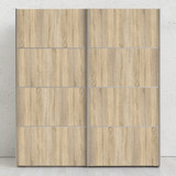 Verona 180cm Sliding Wardrobe with 2 Shelves in Oak Effect & White