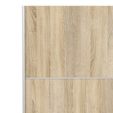 Verona 180cm Sliding Wardrobe with 2 Shelves in Oak Effect & White