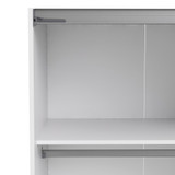 Verona 180cm Sliding Wardrobe with 5 Shelves in Oak Effect & White