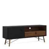 Winslow Rustic Matt Black Walnut TV Unit