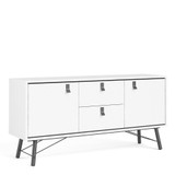 Winslow Rustic Matt White Sideboard with 2 Doors and 2 Drawers