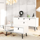 Winslow Rustic Matt White Sideboard with 2 Doors and 2 Drawers