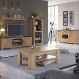 Rapallo Chestnut and Grey Small TV Cabinet with 1 Door