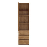 Fribo Oak Tall Narrow Cupboard (1 Door, 3 Drawers)
