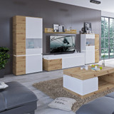 Luci White and Oak 6 Door Cabinet (including LED lighting)