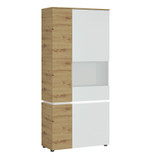 Luci White and Oak 4 Door Tall Display Cabinet RH (including LED lighting) 