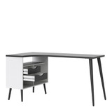 Oslo White and Black 2 Drawer Desk