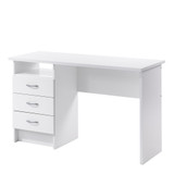 Function White Plus Desk with 3 Drawers 