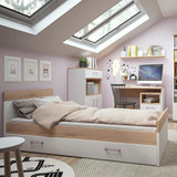 4KIDS Bed with an Underbed Drawer with Lilac Handles