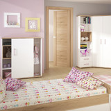 4KIDS Bed with an Underbed Drawer with Lilac Handles