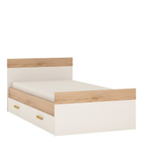 4KIDS Bed with an Underbed Drawer with Orange Handles