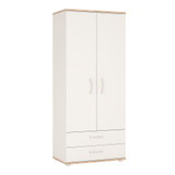 4KIDS 2 Door 2 Drawer Wardrobe with Opalino Handles 