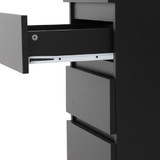 Malvern Black 3 Drawer Bedside