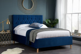 Loxley Blue Fabric Ottoman Bed