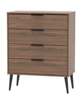 Hong Kong Carini Walnut 4 Drawer Chest with Scandinavian Dark Legs Welcome Furniture