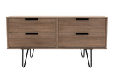 Hong Kong Carini Walnut 4 Drawer Bed Box with Hairpin Legs Welcome Furniture