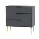 Hong Kong Graphite 3 Drawer Chest with Scandinavian Light Legs