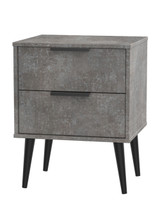 Hong Kong Pewter 2 Drawer Bedside Cabinet with Scandinavian Legs